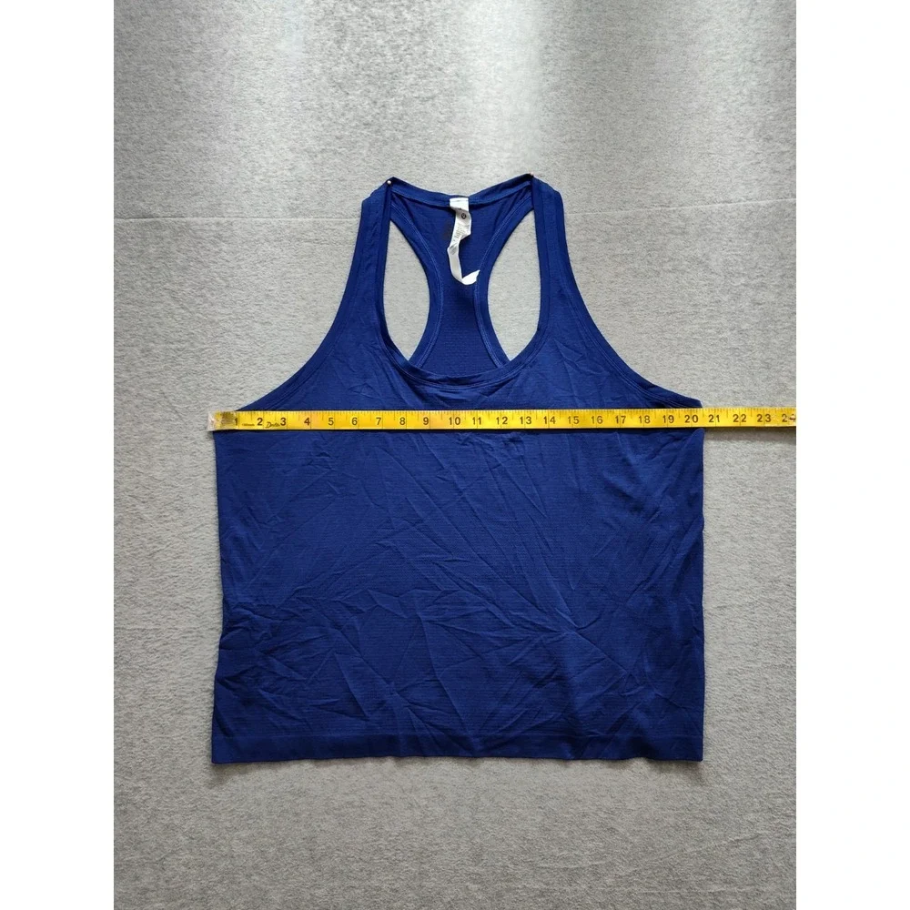 Lululemon‎ Women Athletic Tank Top 14 Blue Racerback Scoop Neck Gym Performance